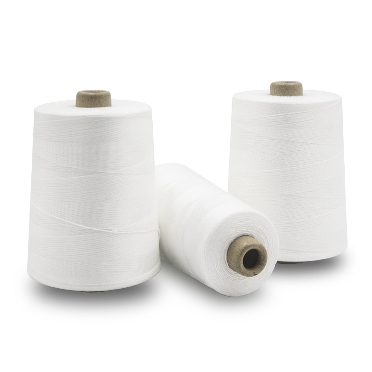100% Polyester Material and Polyester Ring Spun Yarn 40s2 Raw White