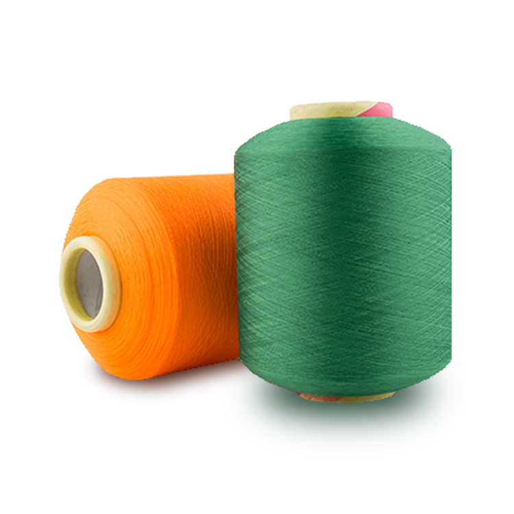 Cheap price weaving fabric dyed polyester spun yarn