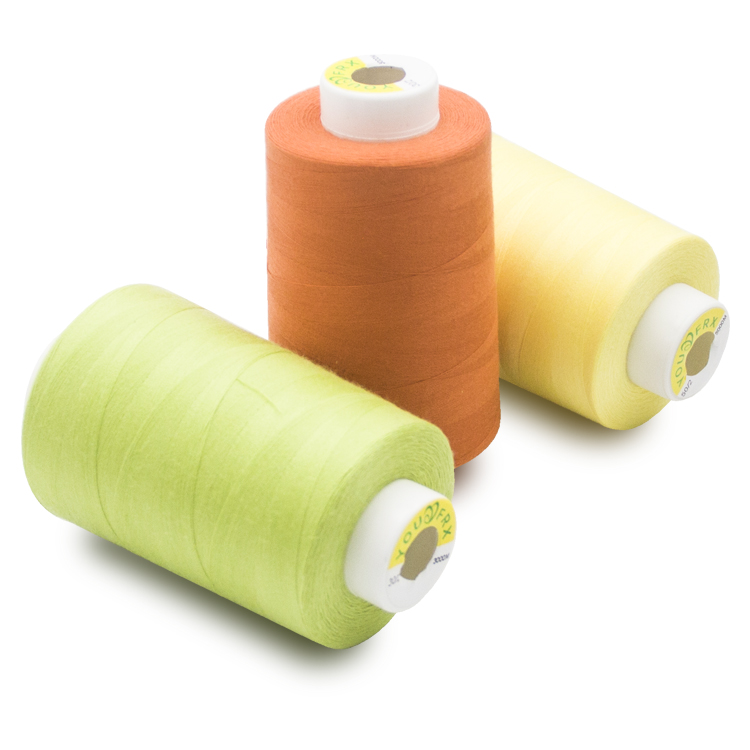 Diverses couleurs 120d / 2, 3000yds de fil de polyester filé pur